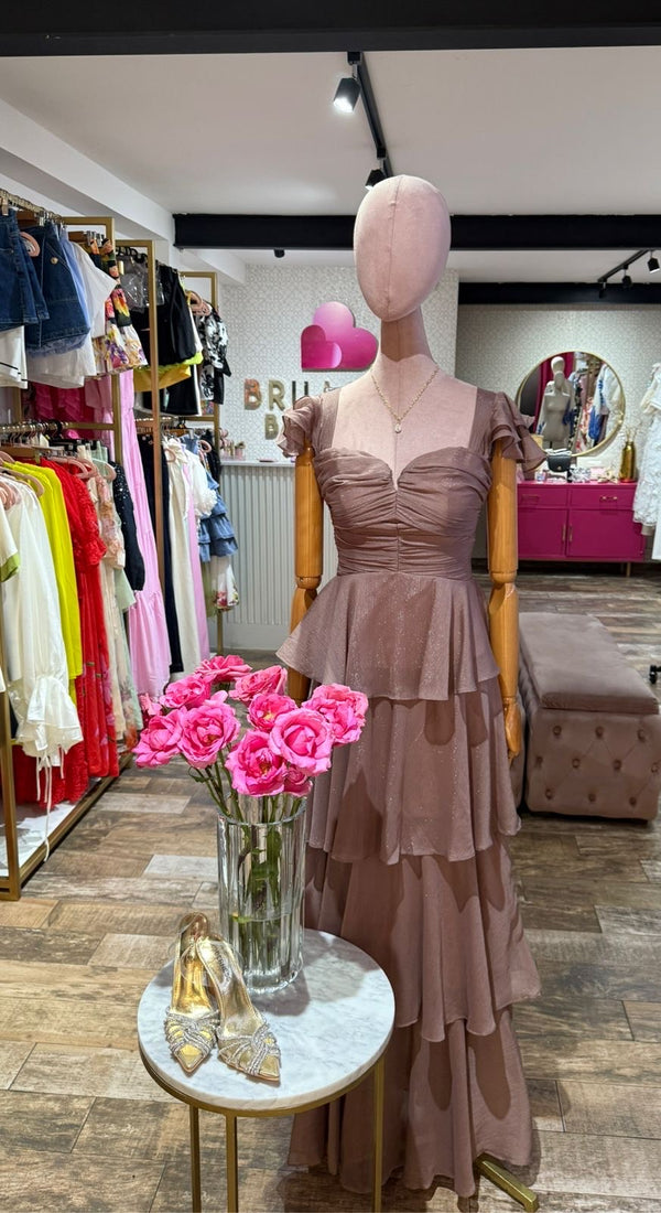 Vestido Largo Olanes Nude