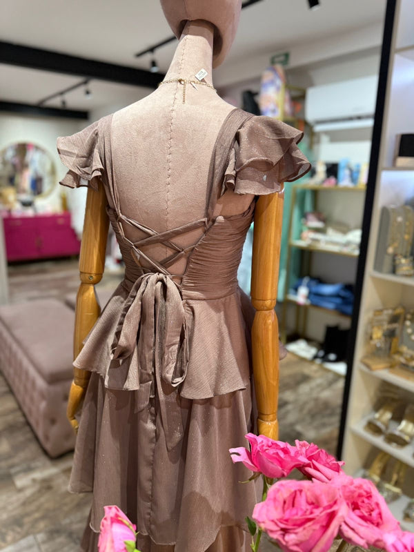 Vestido Largo Olanes Nude