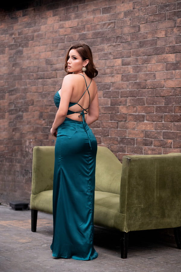 Vestido largo de tirantes espalda descubierta