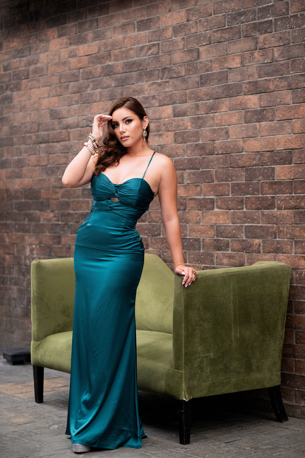 Vestido largo de tirantes espalda descubierta